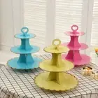 Disposable Gilded Cake Stand Dessert Display Rack Party Paper Plates
