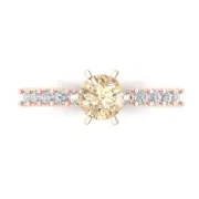 1.05Ct Round Cut Natural Morganite Solid Gold Engagement Promise Statement Ring