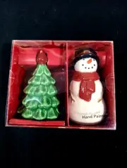 St. Nicholas Square Salt & Pepper Snowman & Tree Shaker Set NEW