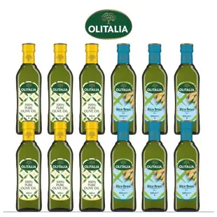 Olitalia 奧利塔 純橄欖油500ml x6罐+玄米油500ml x6罐