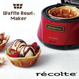 recolte 日本麗克特 Waffle Bowl 杯子鬆餅機 (甜心紅) RWB-1