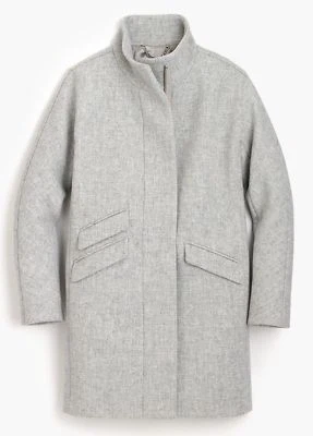 JCrew $350 Cocoon Italian Stadium-Cloth Wool Coat 12, 14, P12 HTHR DUSK
