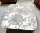 30" Square Selenite Conference Office Meeting Table Top Console Bar Desk Decors