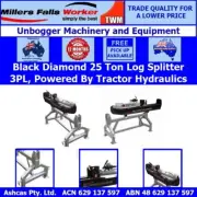 Millers Falls Black Diamond 25 Ton 3 Point Linkage Hydraulic Log Wood Splitter