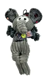 SteelDog Ruffian Elephant Dog Toy Premium Tough Plush with Tennis Ball Crinkle