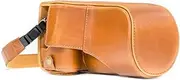 MegaGear Canon EOS M6 (18-150 mm) Ever Ready Leather Camera Case and Strap, with Battery Access - Light Brown - MG1181