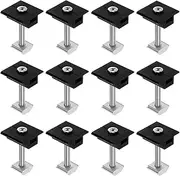 uxcell 12-Pack Solar Panel Mount Mid Clamps 45mm t Center Clips Corrosion-Free Aluminum Anodized Solar Panel Center Clamp for Roof/Wall/Boat/RVs Solar Panel Mounting Brackets [Black]