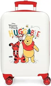 Joumma Disney Winnie The Pooh 2 Cabin Suitcase White 33 x 50 x 20 cm Rigid 2 kg Combination Lock Side ABS 2 kg 33L Hand Luggage, White, One Size, Cabin Suitcase