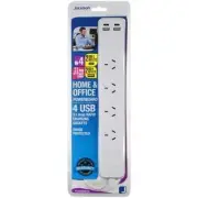 Jackson 4 Way Spaced 2 x USB 2 X USB-C Charging Surge Protected Power Board