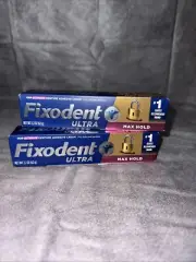 Fixodent Ultra Max Hold Secure Denture Adhesive Cream for Full and Partial 2pk
