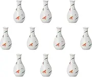 Set of 10 Akae Tsuyu Grass Tokuri (Large) [8 x 15.2 cm (270cc)] | Tokuri Setomonohonpo
