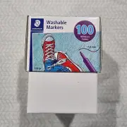 Staedtler Fiber Tip 100 WASHABLE MARKERS, non-toxic, water-based ink