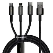 Baseus Tungsten Gold USB A to iP Type C Micro 3 in 1 Fast Charging Cable Data Wi