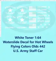 White Toner 1:64 Decal for Flying Colors Olds 442 U.S. Army Staff Car