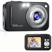 4K 48MP Digital Video Camera,2.4 Inch Screen,Auto Focus,16X Zoom For Travel Photography Kids Gift Student Color Black 32G Memory Card Included