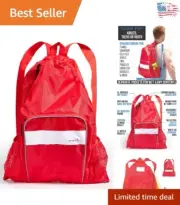 Multi-Use Mesh Drawstring Backpack - Quick-Dry for Swim Gear and Outdoor Trips