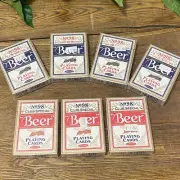 7 VTG SEALED BEER Blue Red No 98 Club Special Poker Playing Cards Bee Cambric