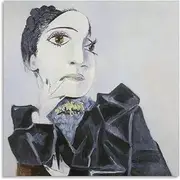 Pablo Picasso Poster《Dora Maar with Green Fingernails》Canvas Wall Art Pablo Picasso Prints Pablo Picasso Painting for Home Decor 50x50cmx1 No Frame