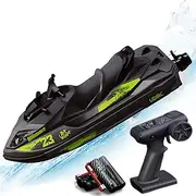 Ssccgym UDI R/C UDI023 RC Jet Racing Boat Remote Controlled Motorboat Watercraft 20km/h with LED 7.4V 2000mAh 2-Battery for Boys Kids Beginners 8y+ on Lake Pool (Green)