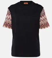 [Missoni] Missoni Embroidered cotton T-shirt AU 16 black