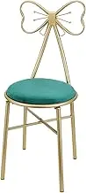 Stylish Velvet Makeup Stool Bow Back Small Vanity Chair Easy to Assemble