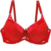 [Generic] Full Support Sports Bra Cup Solid Color Removable Double Shoulder Straps Back Double Buckle Sexy Lace Lingerie Women's Gathering Breathable Underwear Woman's Bra