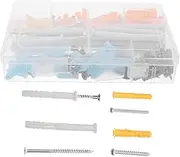 HOMSFOU 1 Set Heavy Duty Wall Anchors Kit Self Drilling Drywall Anchors and Screws Assortment for Concrete Plasterboard and Home Renovation Projects Reliable Fastening