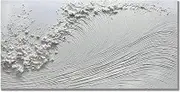 Yika Art Canvas Paintings, Wall Art Thick Texture Sea Wave Painting Modern Gorgeous Abstract Hand Painted Abstract Oil Painting on Canvas Modern Wall Art Decor 24x48 inches