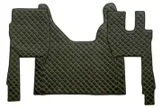 Black with Yellow Eco Leather Mats+Engine Cover for Ford F-Max 2018+ RightHDrive