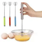 Multicolour Semi-automatic Egg Beater Egg Whisk Manual Hand Mixer Self Turni _co