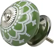 Ceramic Knob,Cabinet,Furniture Pull Handles,Door Pull,Drawer Pull Handle,Ceramic Knobs Vintage Knob Drawers Round Pull Handle Furniture Cupboard Wardrobe Dresser Door Decorative, Green