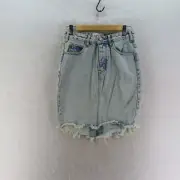 ONE By ONE TEASPOON Womens Size Eur 26 Light Blue Short Denim Skirt Freyed Hem