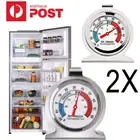 2x Stainless Steel Refrigerator Freezer Dial Thermometer Temp Gauge Hang Stand