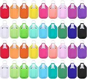 Duufin 72-Piece Hand Sanitizer Holder Set: 36 Colorful Patternless Holders & 36 Clear Refillable 30ml Travel Bottles for Adults on-the-go