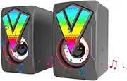 Game PC Speakers, RGB Speaker Multimedia Speakers, USB Speaker Lighted USB Multimedia Wired PC Speakers Notebook Desk Home