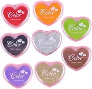 PHENOFICE Portable Stamp Pads Heart Design 8 Pack for Card Making and Scrapbooking