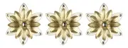 Jeweled 3D Metal Art Flower Wall Sculpture Set of 3