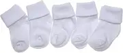 [WB SOCKS] 5 pairs of Plain Baby Socks - Roll Top Socks