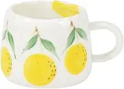 [Koythin] Ceramic Coffee Mug, Cute Fruits Creative Mugs Design, Printed Flowers Cup for Office and Home, 10 oz/300 ml for Latte Tea Milk (Orange)