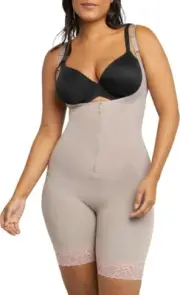 MAIDENFORM Open Bust Romper Size L Ultra Sculpts Ultra Firm Control Rear Lift