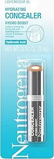 Neutrogena Hydro Boost Hydrating Concealer Stick, Makeup with Hyaluronic Acid for Dry Skin, Lightweight Oil-Free Cover-Up with Buildable Coverage, 30 Light/Medium, 0.12 Oz