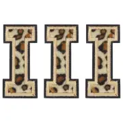 Letters I Patches Leopard Iron-On Letters Patch for Clothing Repair 3 Pcs