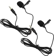 Yardwe Live Streaming Laptop Mic 2pcs Lapel Microphone Amplifier Interview Collar for Professional Use Black