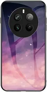 Compatible with Oppo Find X6 5G / Find X6 Pro 5G Case,(Tempered Glass Back Plate+TPU Soft Edge) 2 in 1 Phone Case Cover MH