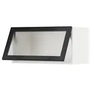 METOD wall cab horizontal w glass door, white/Hejsta anthracite reeded glass, 80x37x40 cm