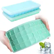 Ice Cube Trays with Lids, GDREAMT 2 Pack Silicone Ice Cube Trays Flexible Easy