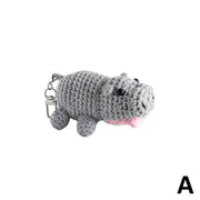 Super Cute Plush Handmade Knitted Woolen Pendant Small Doll Hippopotamus Toy