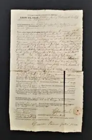 1829 antique DEED preston new london ct MEEK MEUK? to DOWNING