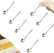 8 PCS 2.8" Tiny Stainless Steel Spoons for Spices Jars, Mini Size, Cute Small Stainless Steel Condiment Spoons for Spices, Salt, Sugar, Pepper, Honey