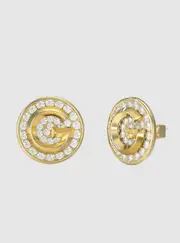 GUESS Gold G Coin Pavé Stud Earrings